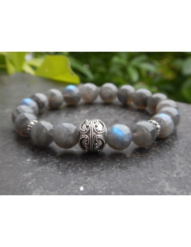 Bracelet en labradorite qualité supérieure perles 10 mm