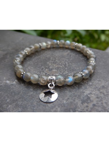 Bracelet en labradorite qualité supérieure, perles de 6 mm